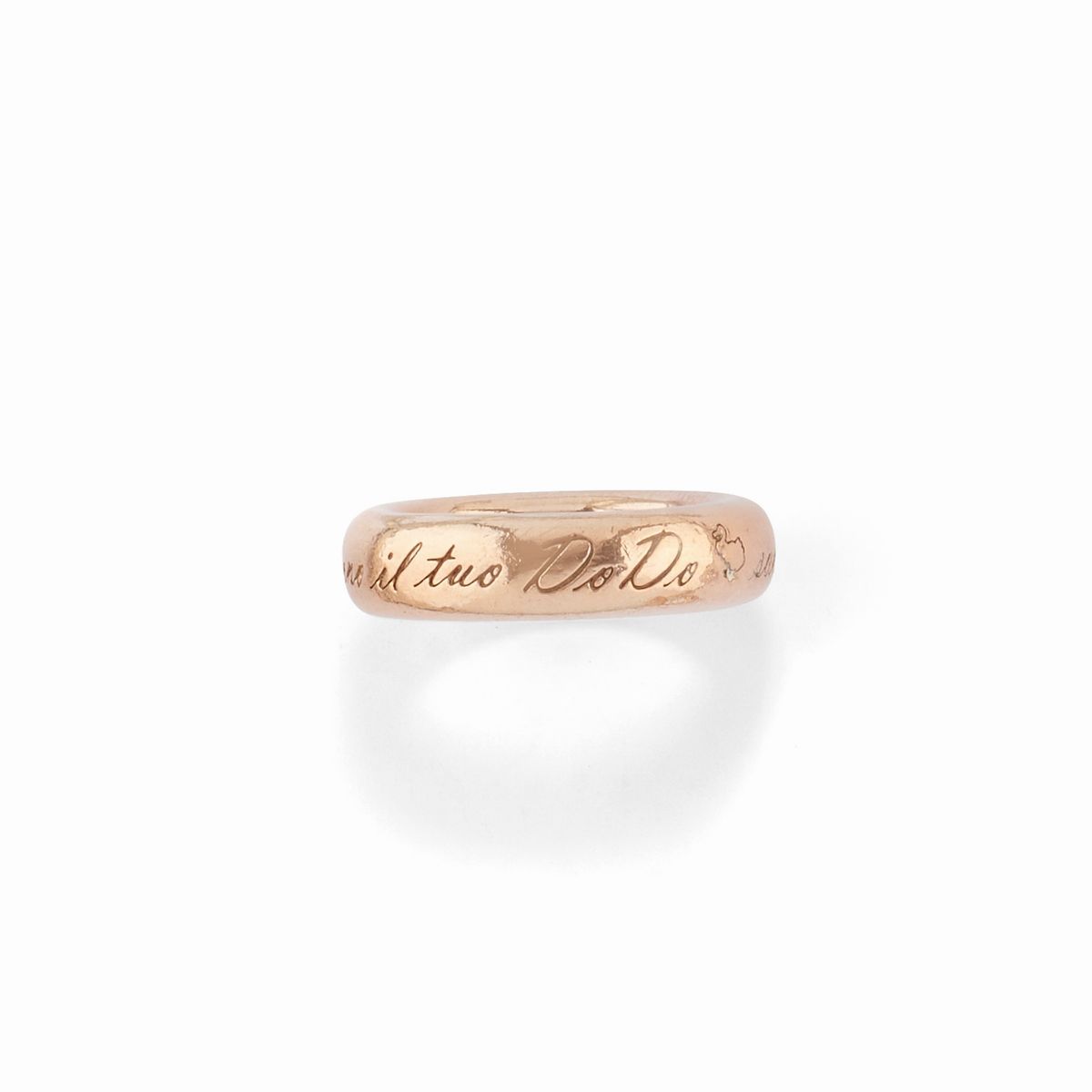 Dodo - Due fedine in oro rosa 9K e argento con incisione