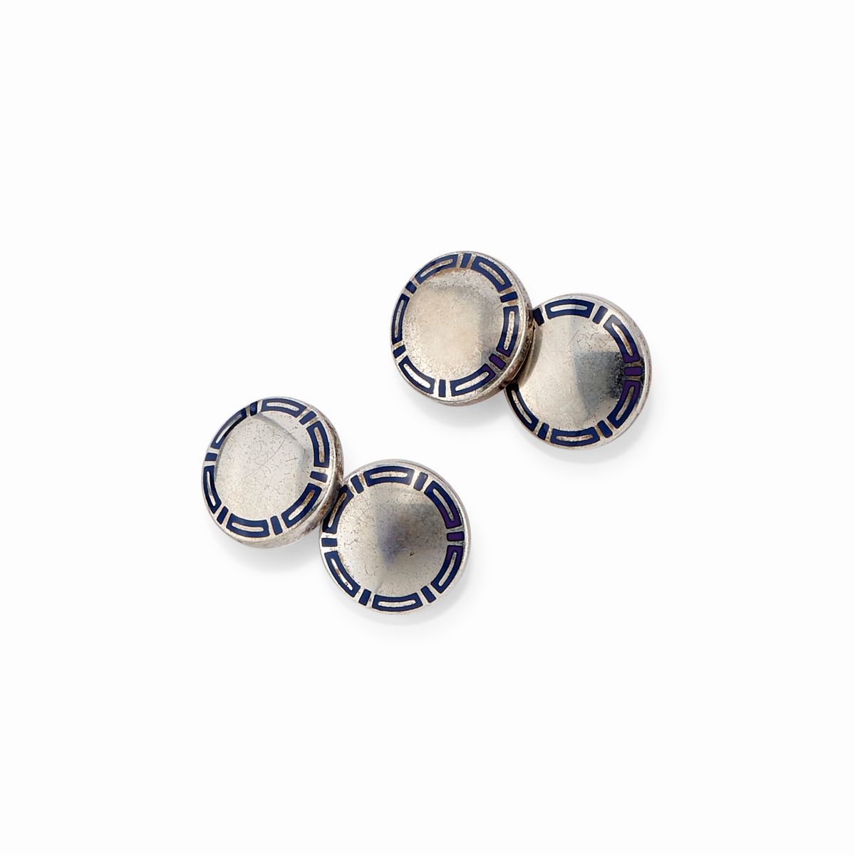 Bulgari - Due Coppie di Polsini in Argento 925 e Smalto Blu