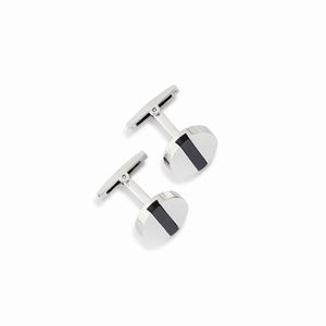 A 925 silver and black enamel cufflinks, Cartier, with box