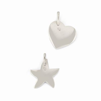 Due ciondoli in argento 925, a tema cuore e stella