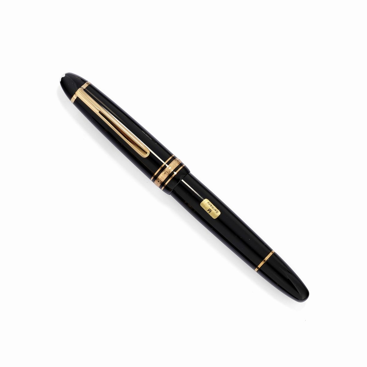 Montblanc - Penna stilografica Meisterstück in resina nera con profili placcati in oro giallo