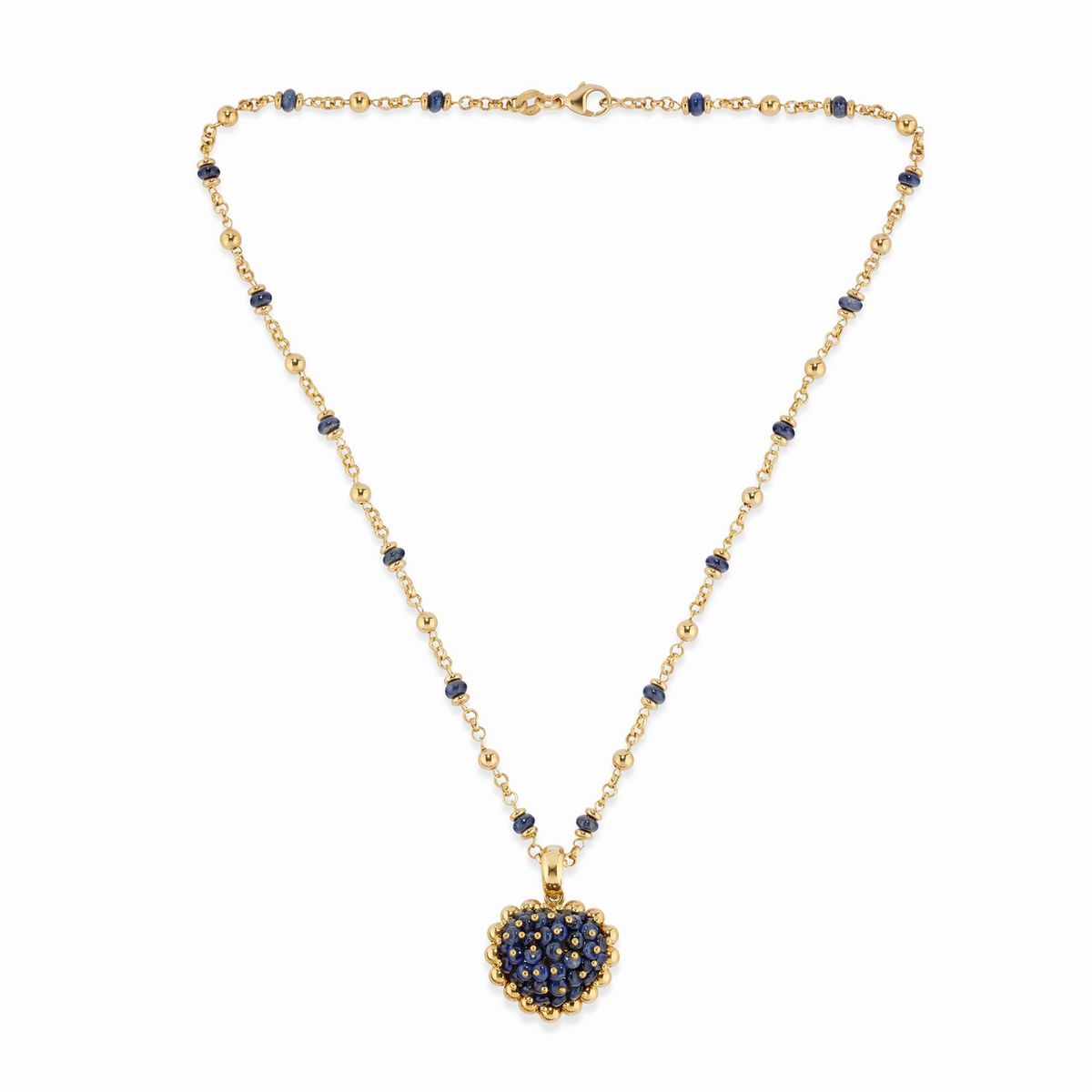 Parure in oro giallo 18K con zaffiri, rubini e smeraldi