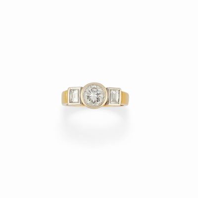 Anello in oro bicolore 18K con diamanti, ct 1,50