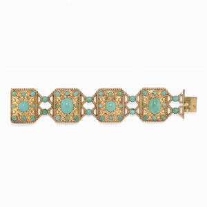 Bracciale in oro 18k e turchesi