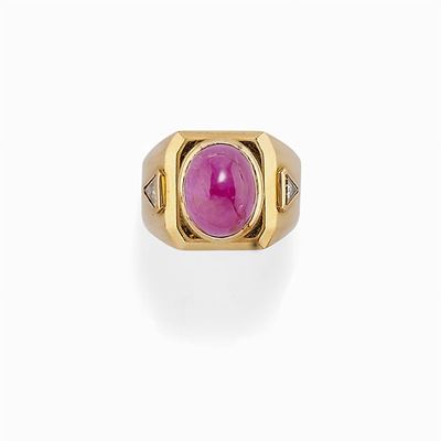 Anello in Oro 18k, Rubino e Diamanti