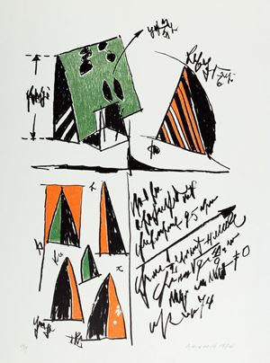 Composizione arancio e verde