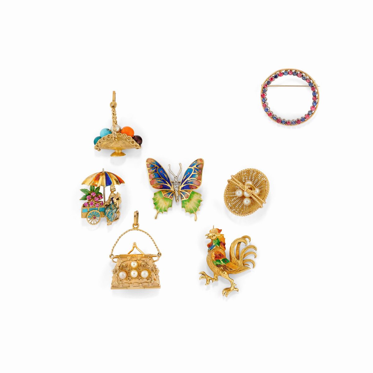 Spilla Con Testa Placcata In Oro Lucido 24 K Da 25 Mm, Ciondoli - Foto 4