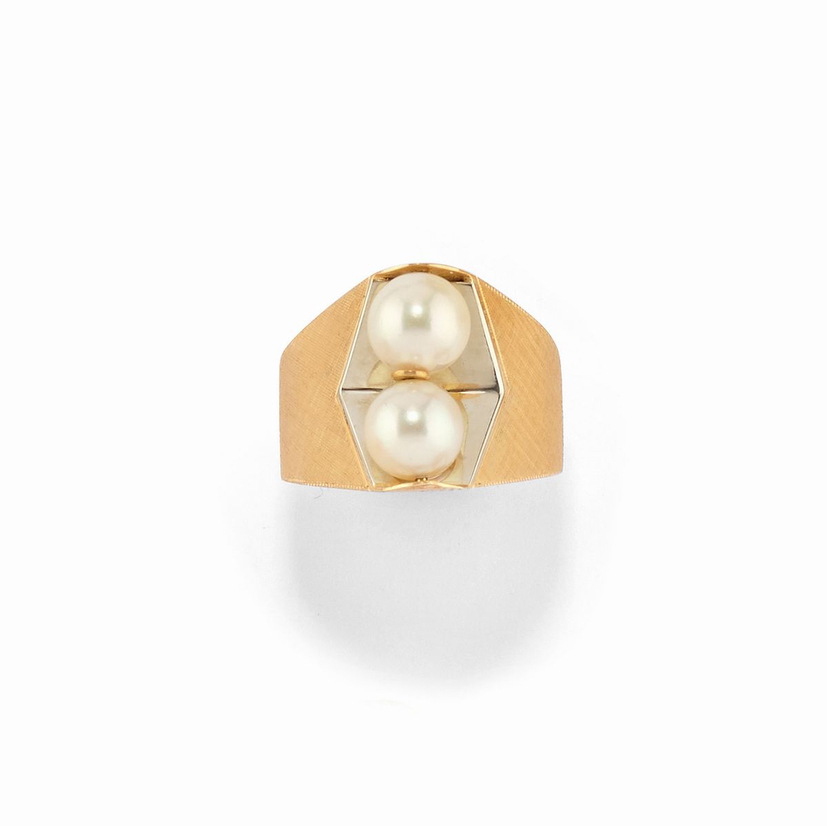 Set di Otto Anelli in Oro Giallo 18K con Pietre Colorate e Perle