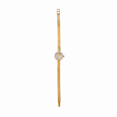 Orologio da donna in oro bicolore 18K con quadrante chiaro e lunetta in diamanti