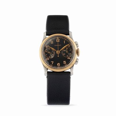 Cronografo mini, acciaio e oro 18k, anni '40