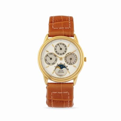 Calendario Perpetuo, orologio da tavolo in oro 18k, anni '80