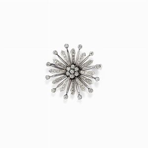 Spilla in oro bianco 18k e diamanti