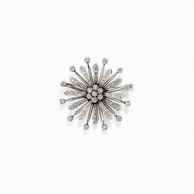 Spilla in Oro Bianco 18k e Diamanti