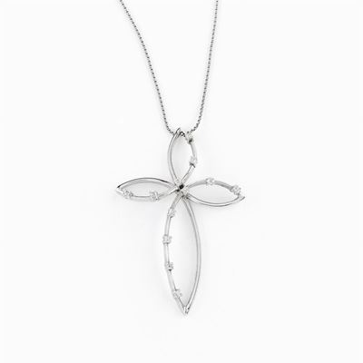 Collana in Oro Bianco 18k e Diamanti, Firmata Comete