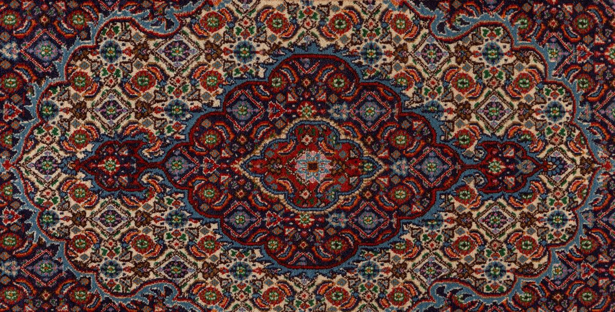 Tappeto Moud, regione del Khorasan, Persia orientale, lana su cotone, annodatura doppia, seconda ...