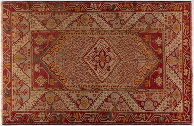 Tappeto Ghiordes, Anatolia occidentale, lana su cotone, fine del secolo XIX