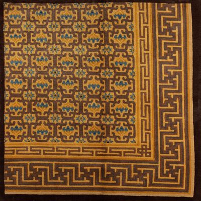 Tappeto Tibetano, regione di Kathmandu, Nepal centrale, lana su cotone, seconda metà del XX secol...