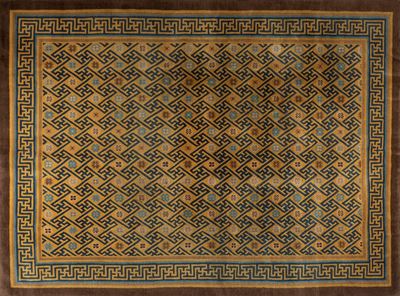 Tappeto Tibetano, regione di Kathmandu, Nepal centrale, lana su cotone, annodatura doppia, second...