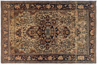 Tappeto Farahan Saroukh, lana su cotone, cm 193 x 125, Persia centrale, fine XIX secolo