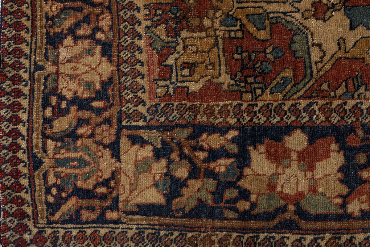 Tappeto Farahan Saroukh, lana su cotone, cm 193 x 125, Persia centrale, fine XIX secolo