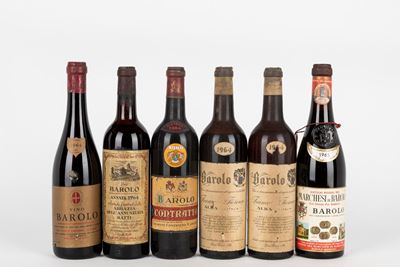 Selezione Barolo, assortimento di vini del 1964 e 1965