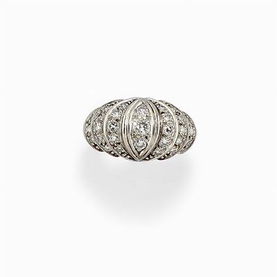 Anello in Oro Bianco 14k e Diamanti