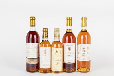 Selezione Sauternes, assortimento di vini pregiati con annate selezionate