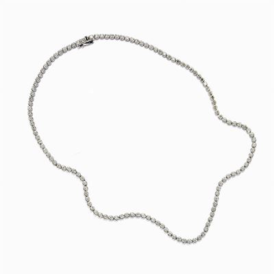 Collana in Oro Bianco 18k e Diamanti