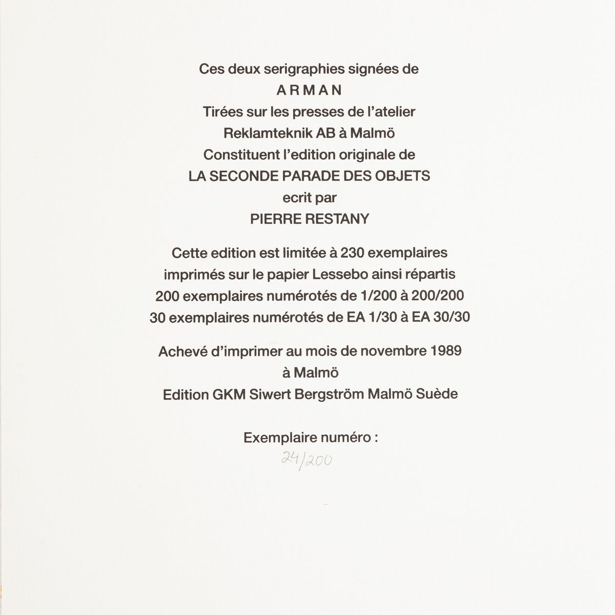 Fernandez Arman - La Seconde Parade Des Objets