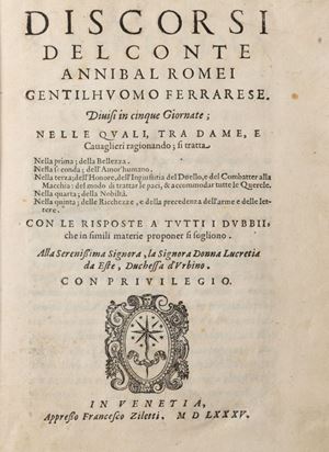 Annibale Romei - Discorsi , divisi in cinque giornate.