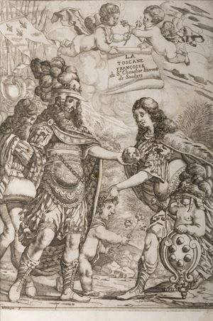 Jean Baptiste L'Hermite de Soliers - La Toscane francoise contenant les eloges, et genealogies des Princes, Seigneurs & Grands Capitaines du Pais de Toscane