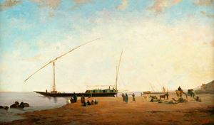 Orientalist view with bedouin