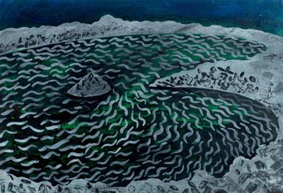Paesaggio, olio su cartone, 1986