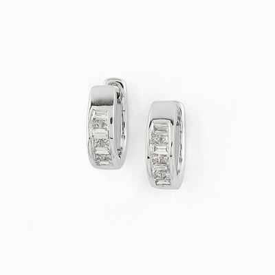 Orecchini Oro Bianco 14k e Diamanti