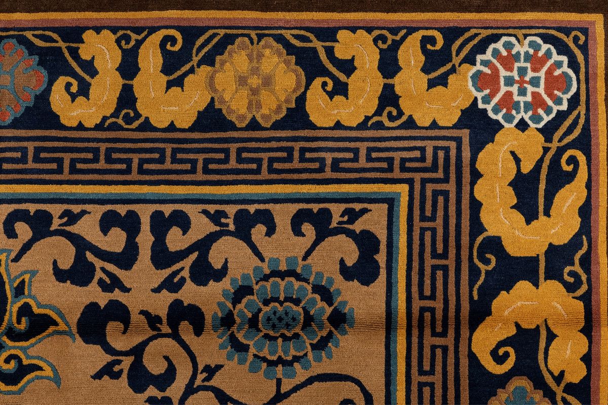 Tappeto Tibetano, regione di Kathmandu, Nepal centrale, lana su cotone, seconda metà del XX secol...
