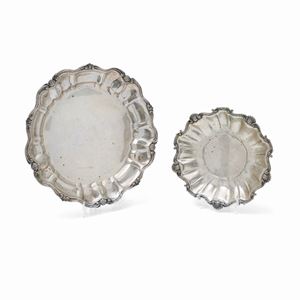 Two silver center pieces, Italy, 20th century
