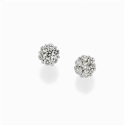 Paio di Orecchini in Oro Bianco 18k e Diamanti