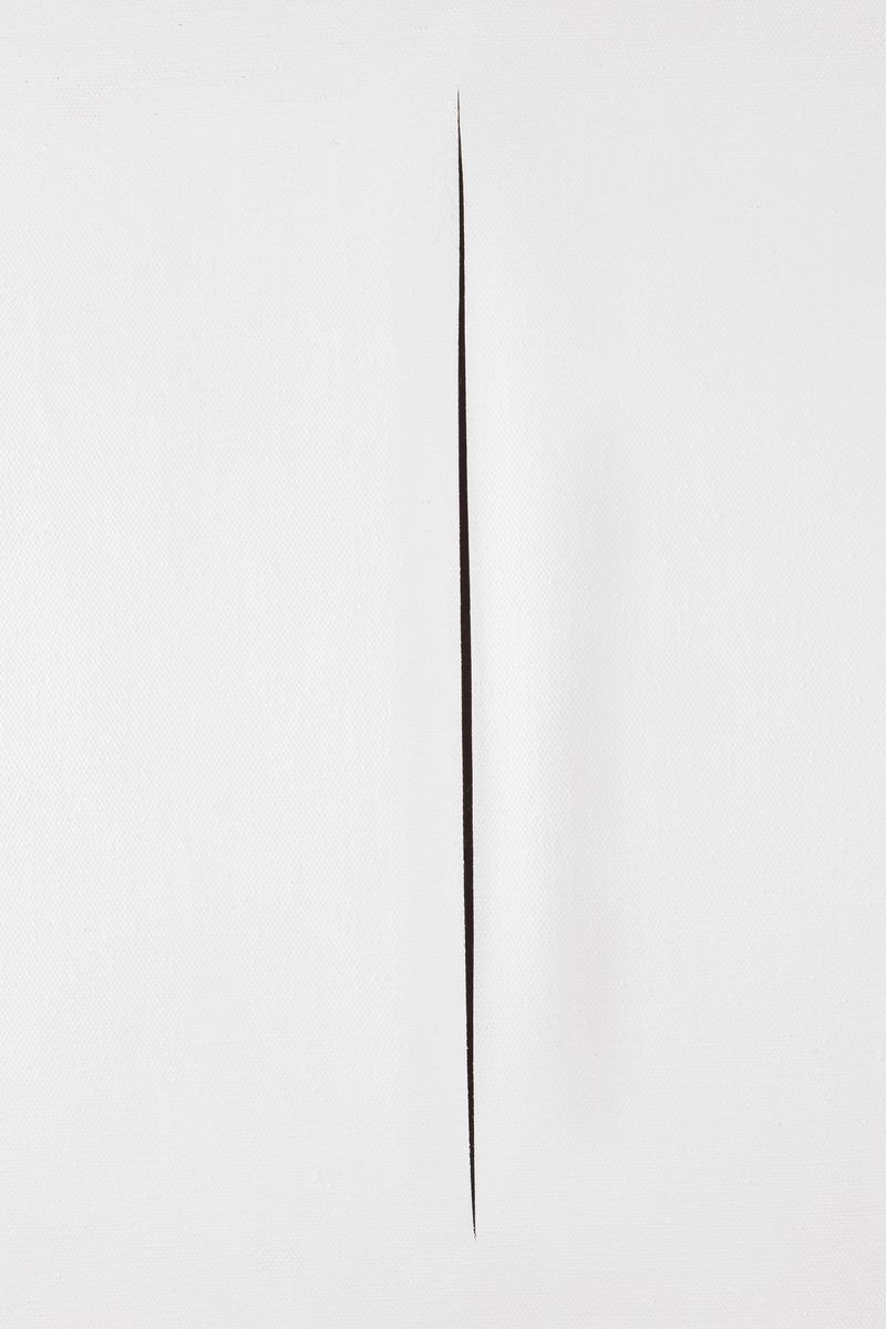 Lucio Fontana - Concetto spaziale, Attesa, idropittura su tela