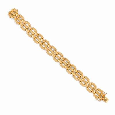 Bracciale in oro giallo 18K, maglie geometriche incise