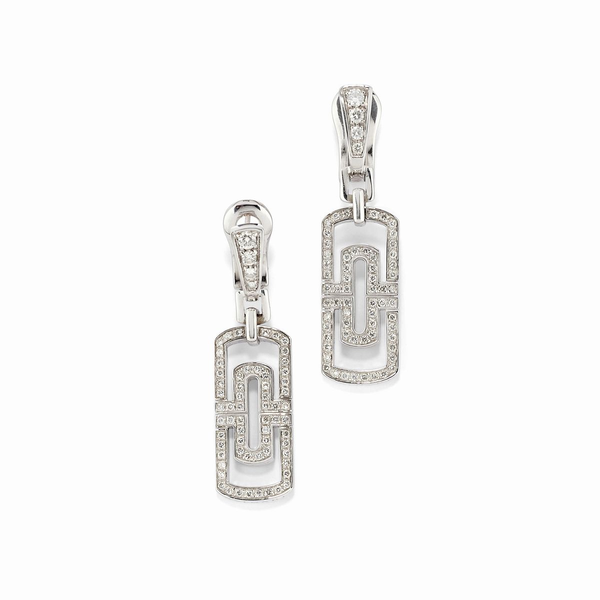 Bulgari - A 18K white gold and diamond earrings, Bulgari, 