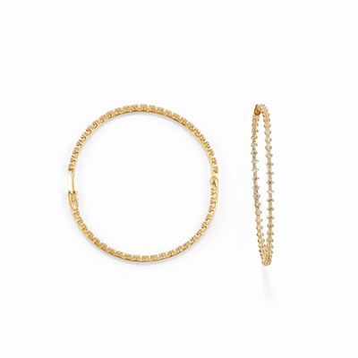 Orecchini in oro giallo 18K con pietre incolore ad imitazione di diamante