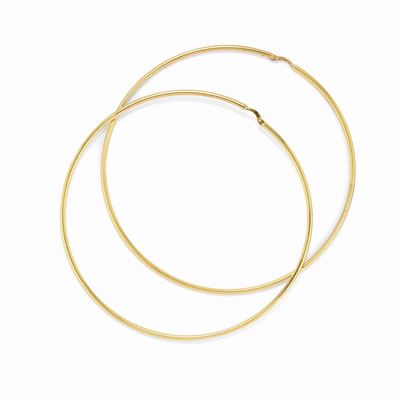 Orecchini, oro giallo 18K a grande cerchio