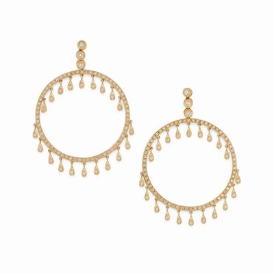 Orecchini in oro giallo 18K con diamanti taglio brillante