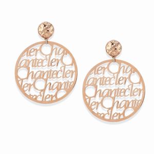 A 9K red gold and diamond earrings, Chantecler