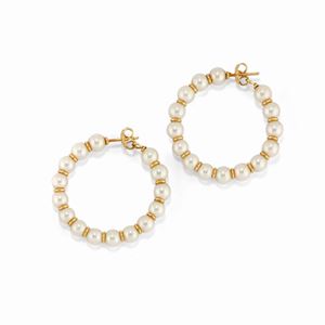 Mikawa - Orecchini in oro giallo 18K e perle
