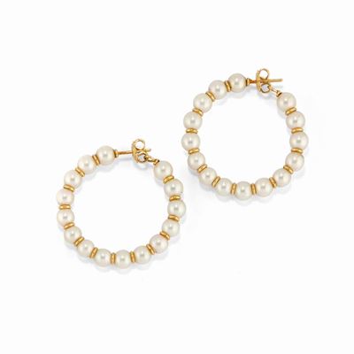 Orecchini in oro giallo 18K con perle coltivate