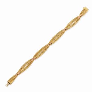 Bracciale in oro giallo 18K e rubini