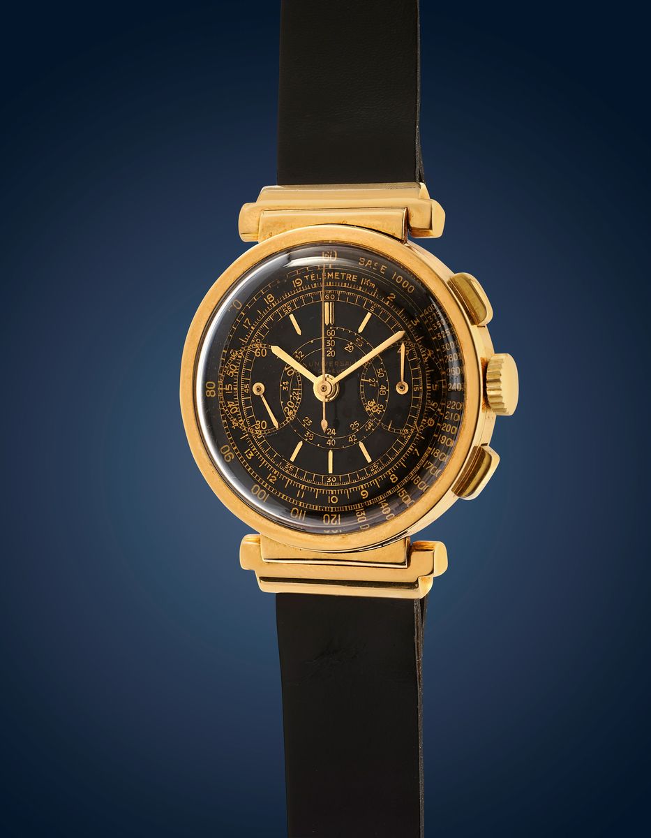 Universal Genève - Compur, Orologio da polso, anni ‘40, cassa rotonda in oro 18k