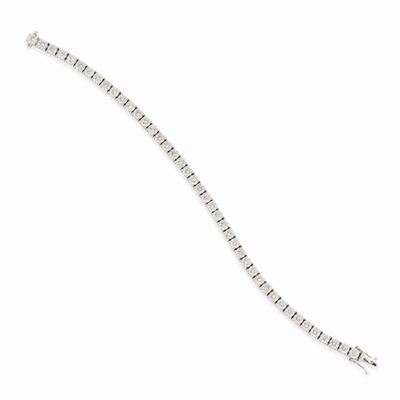 Bracciale tennis in oro bianco 18K con diamanti taglio brillante, 9,30 ct