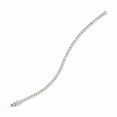 Bracciale tennis, oro bianco 18K e diamanti brillanti, ct 7,50